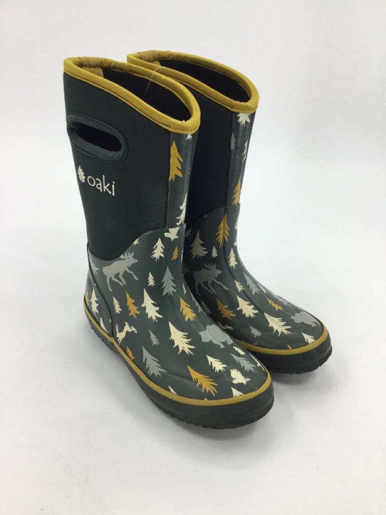 Oaki Child Size 2 Youth Black Rain/Snow Boots