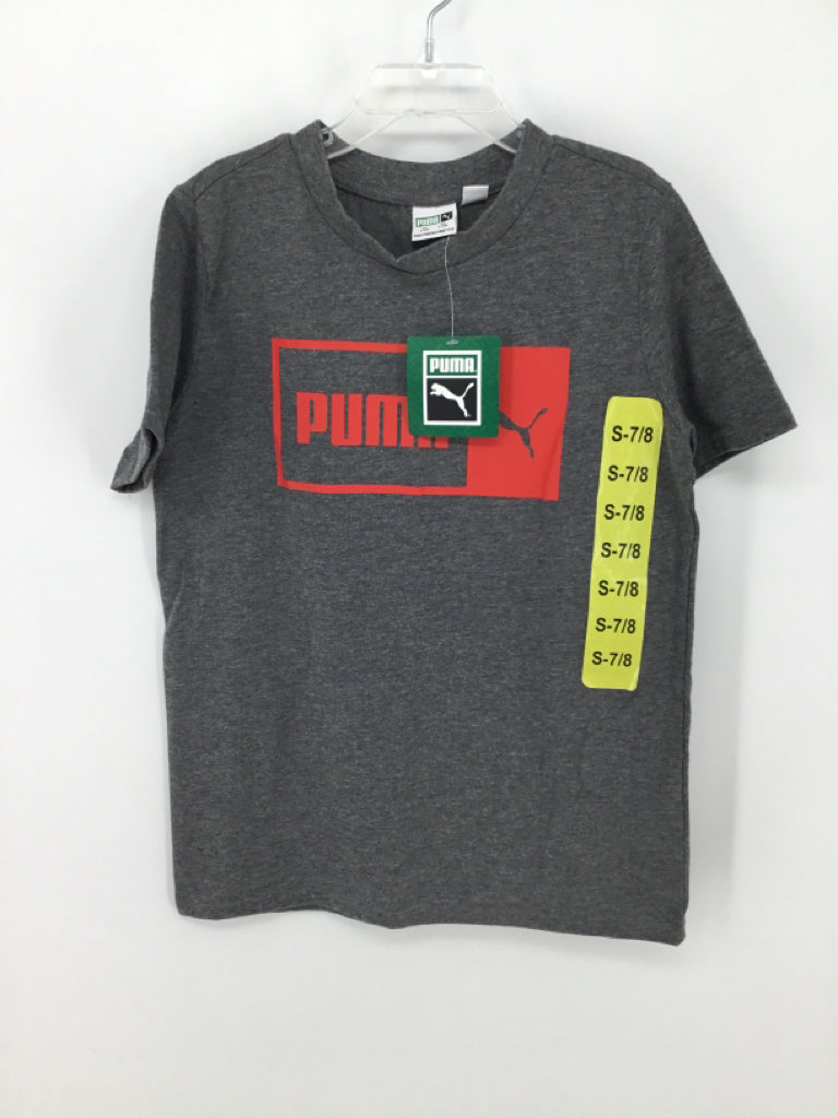 Puma Child Size 7 Gray screen printed T-shirt - boys