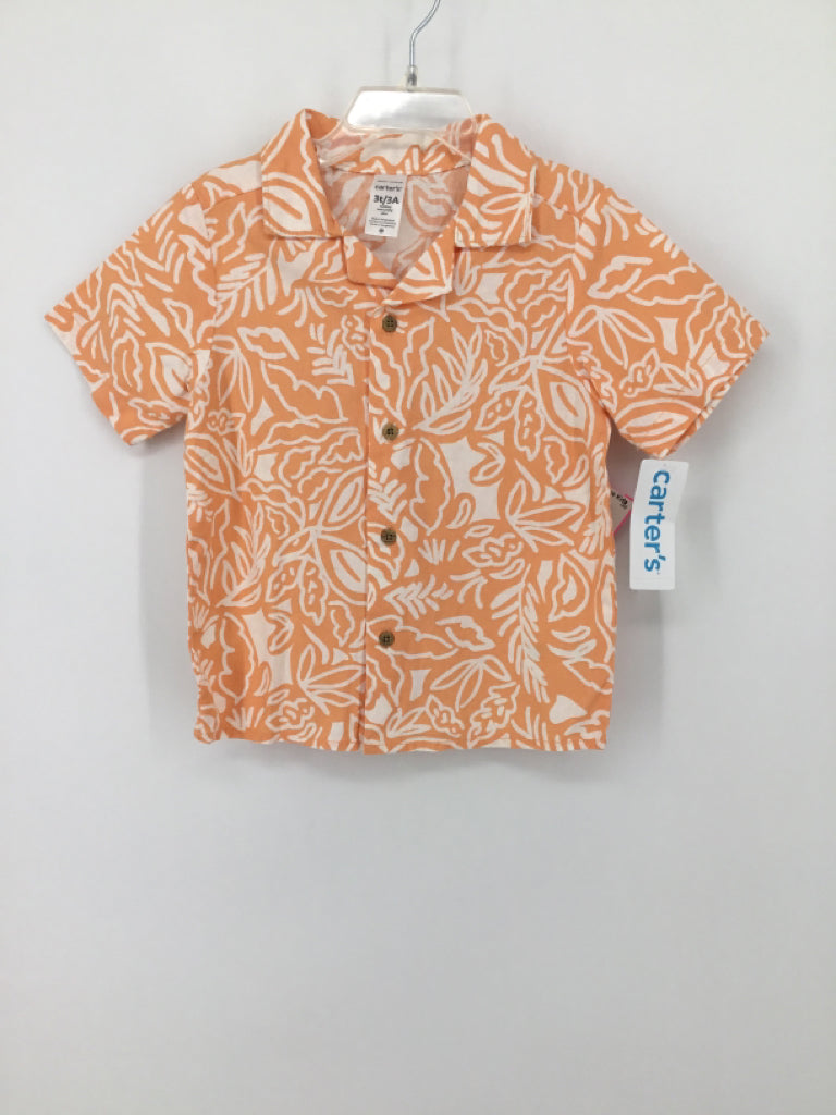 Carter's Child Size 3 Orange Print Shirt - boys