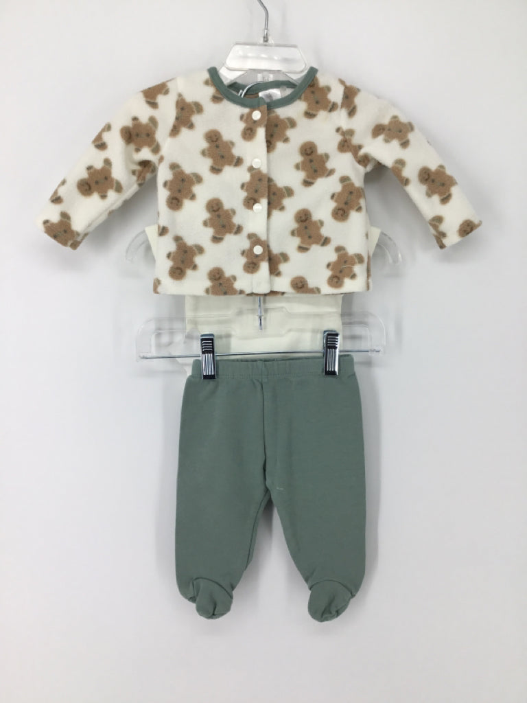 Chickpea Child Size 0-3 Months Green Christmas Outfit