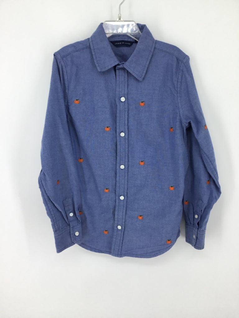 Janie and Jack Child Size 7 Blue Halloween Shirt