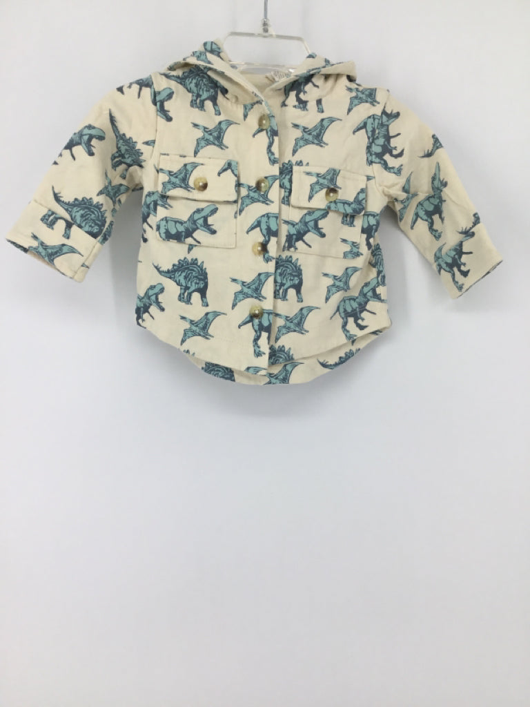 Kate Quinn Organics Child Size 3-6 Months Cream Dinosaur Shirt - boys