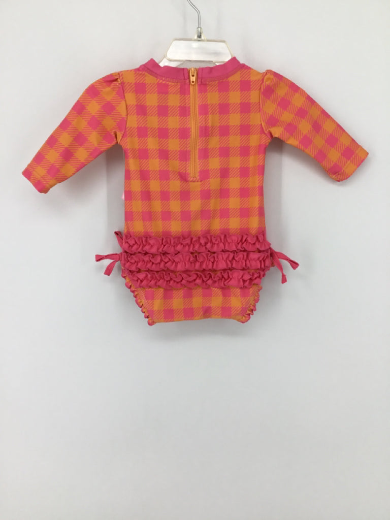Ruffle Butts Child Size 0-3 Months Pink Swimwear - girls