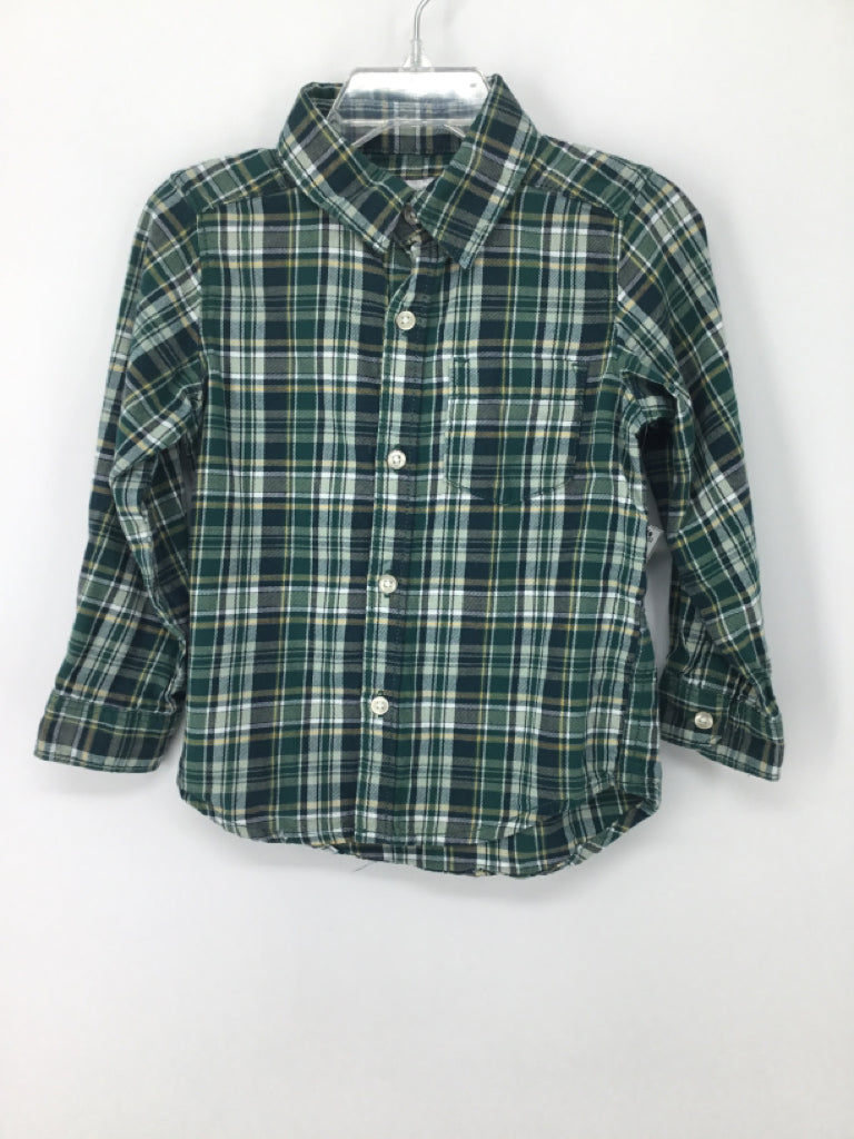 Carter's Child Size 24 Months Green Plaid Shirt - boys