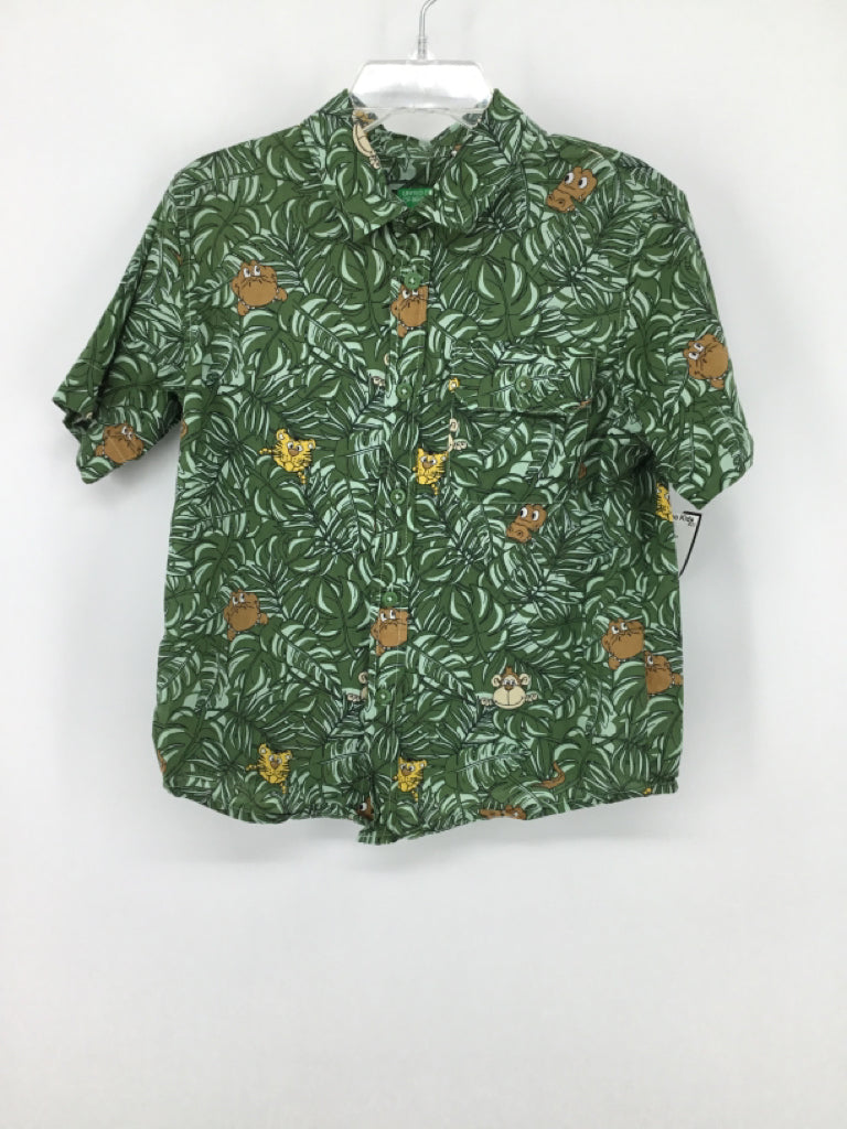 Benetton Child Size 3 Green Print Shirt - boys
