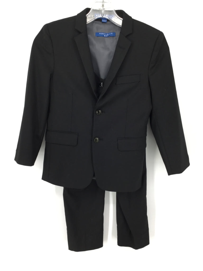 Perry Ellis Child Size 8 Black Solid Suit - boys