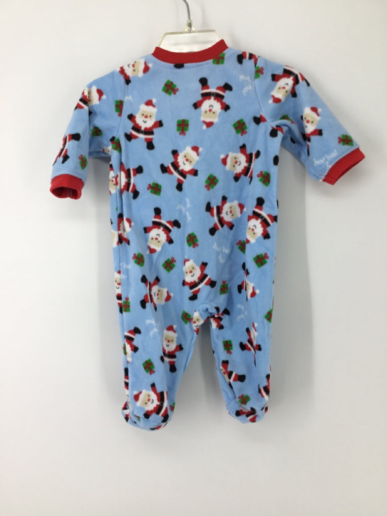 Little Me Child Size 3 Months Blue Christmas Sleeper