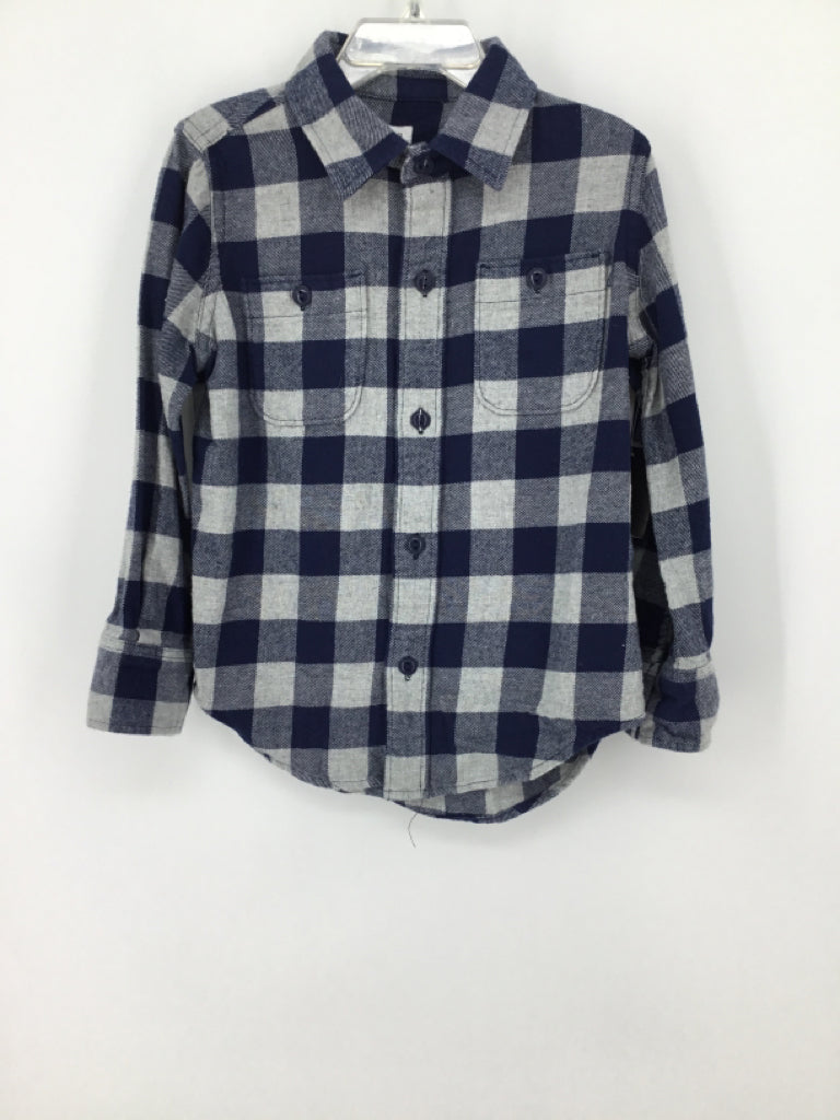 Gap Kids Child Size 4 Navy Checkered Shirt - boys