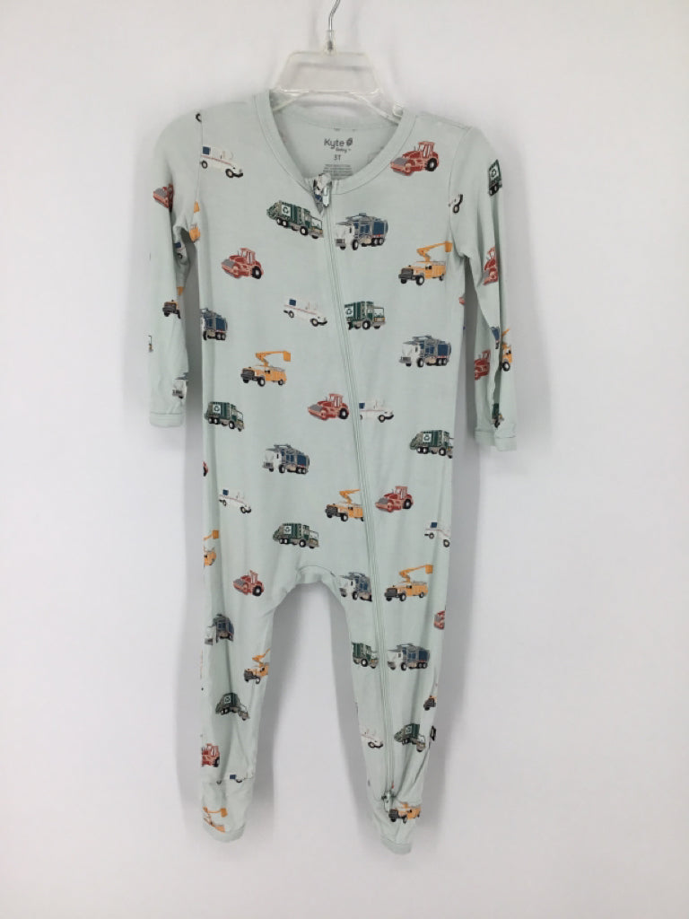 Kyte Child Size 3 Toddler Blue Print Pajamas - boys