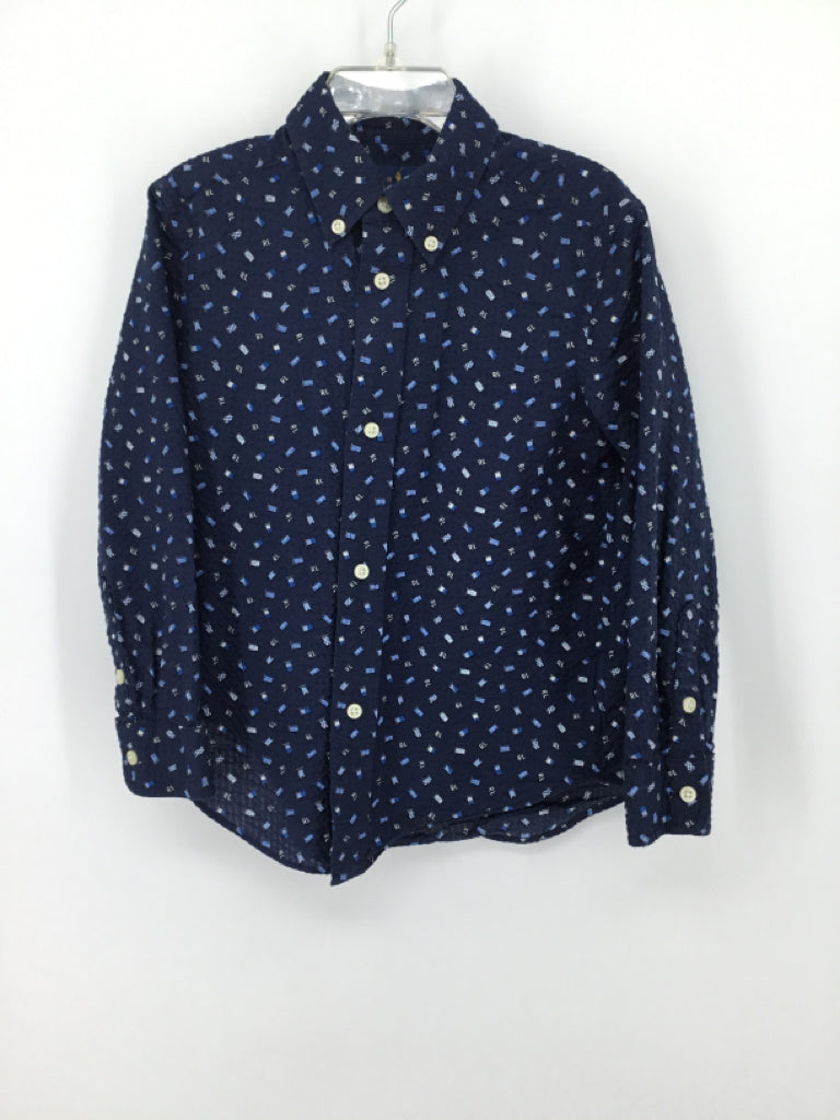 Ralph Lauren Child Size 4 Navy Print Shirt - boys