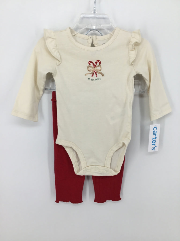 Carter's Child Size 6 Months Cream Christmas
