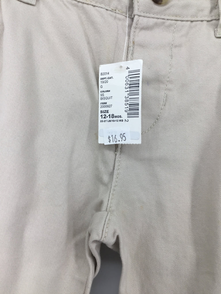 Childrens Place Child Size 12-18 Months Tan Solid Pants - boys
