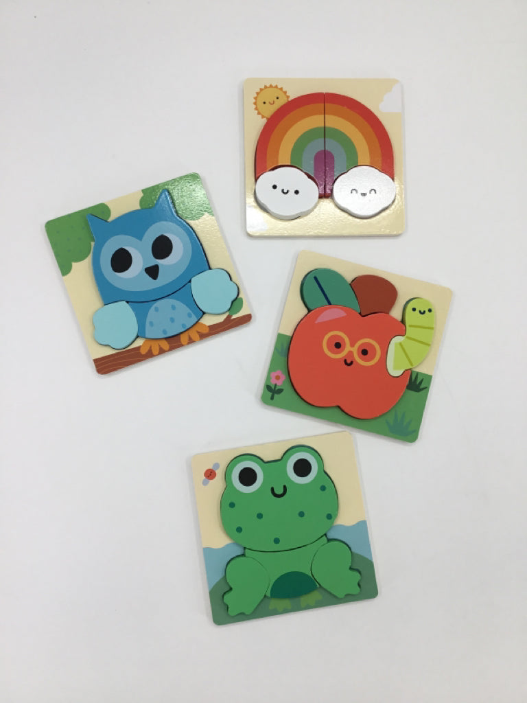 Giggle Scape Wooden Animal and Nature Puzzles - 4 pk