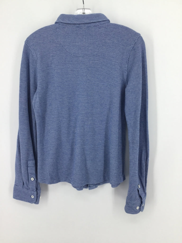 Benetton Child Size 8 Blue Print Shirt - boys