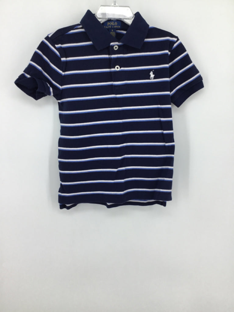Ralph Lauren Child Size 6 Navy Stripe Shirt - boys