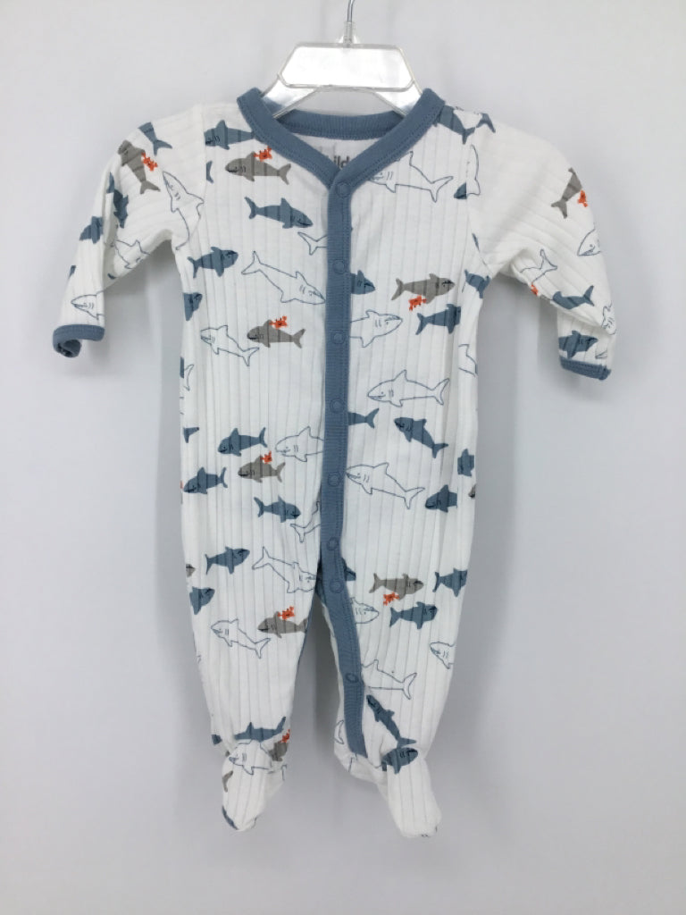 Child of Mine Child Size 0-3 Months Blue Sleepers