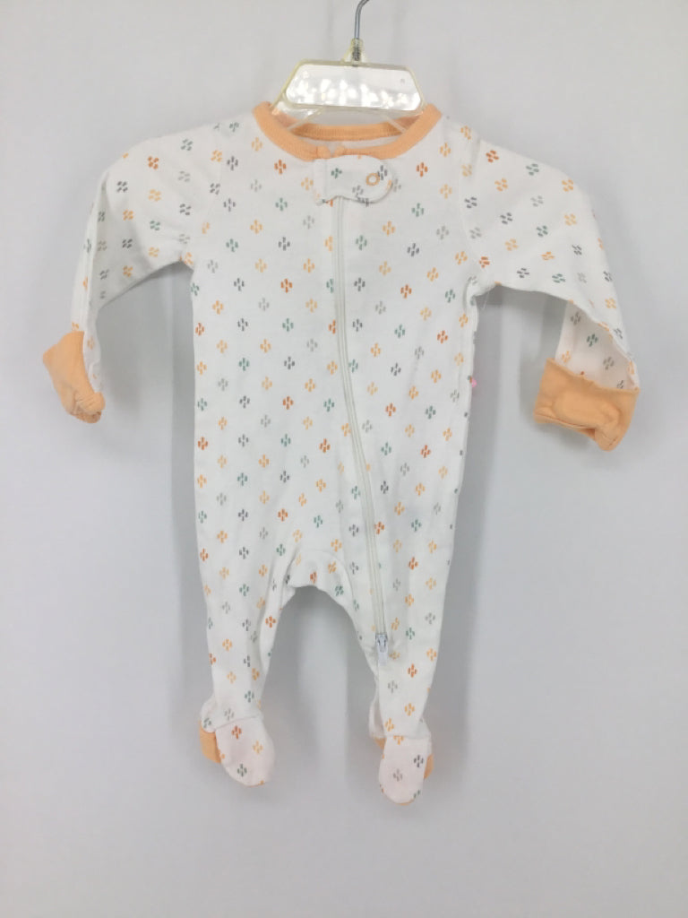 cloud island Child Size Newborn Peach Print Pajamas - boys