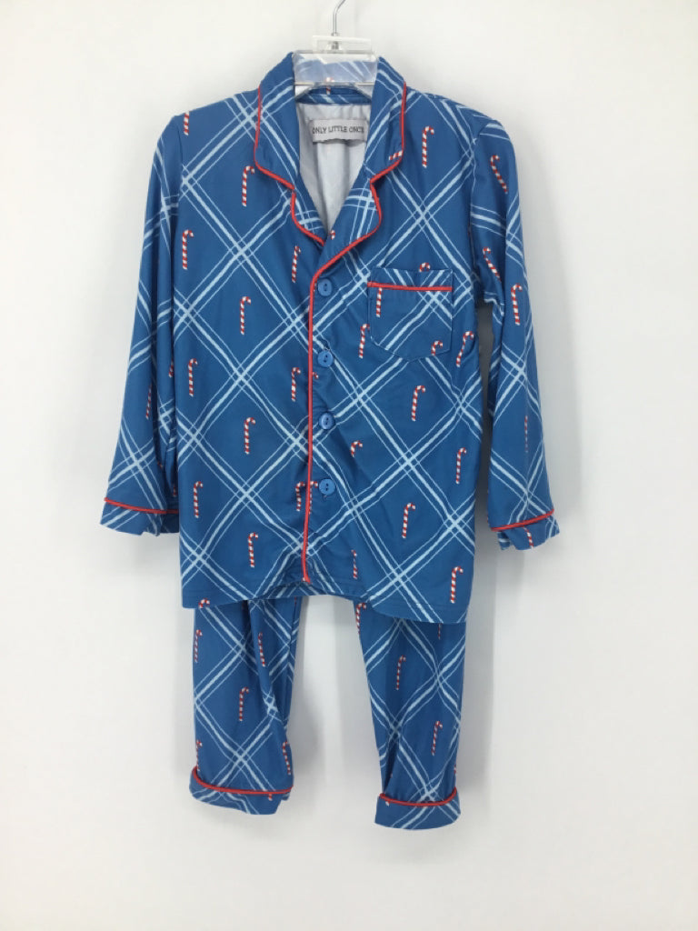 Only Little Once Child Size 3 Blue Christmas Pajamas