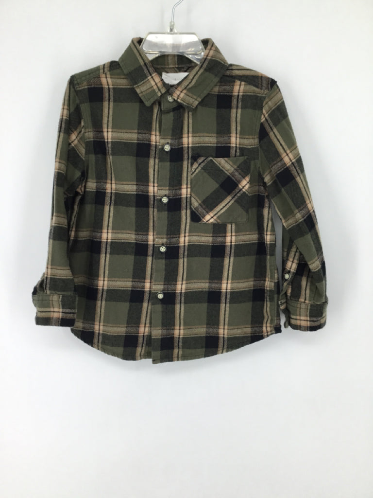 Scene & Heard Child Size 4 Green Plaid Shirt - boys