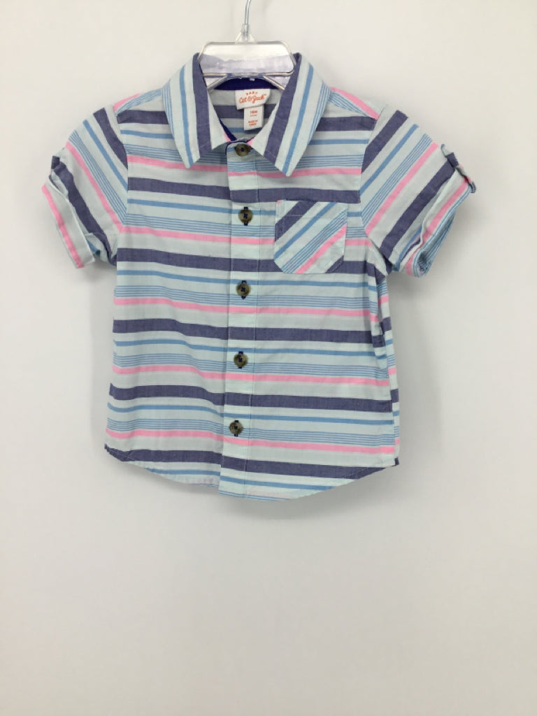 Cat & Jack Child Size 18 Months Blue Print Shirt - boys