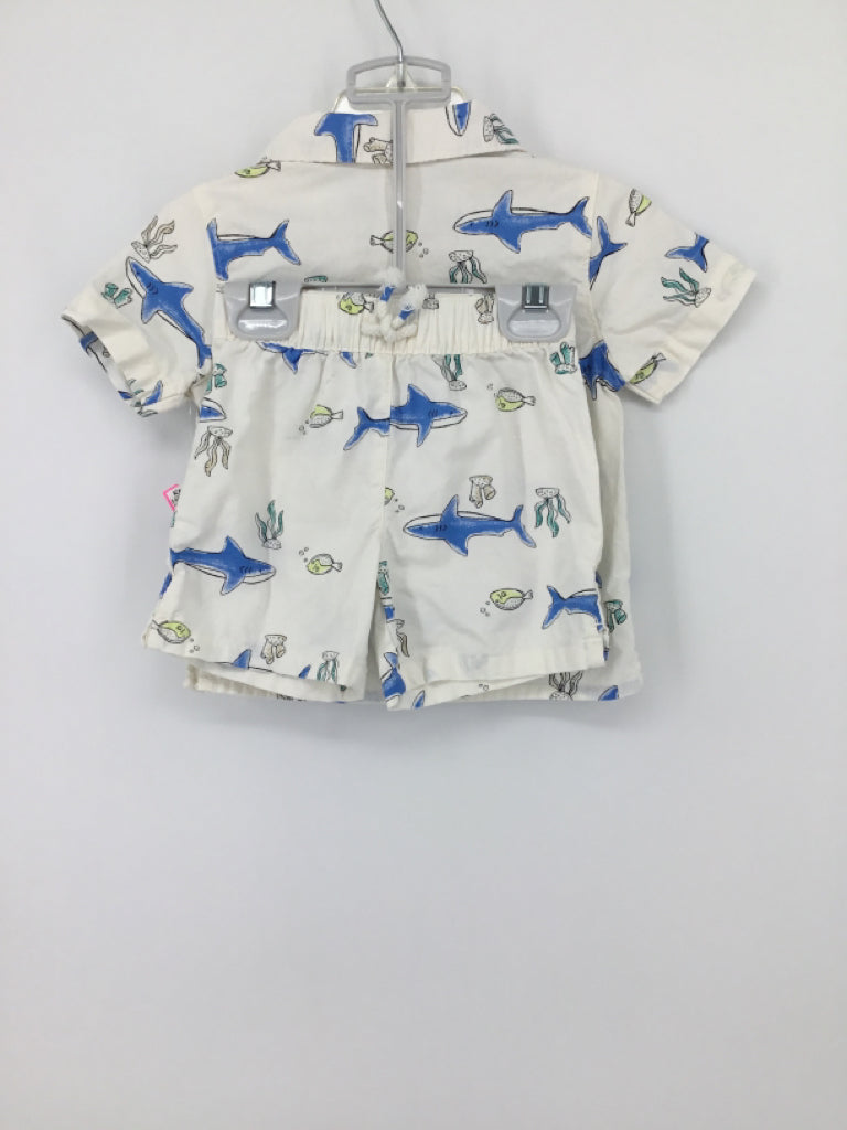 Carter's Child Size 12 Months White Sharks Outfit - boys