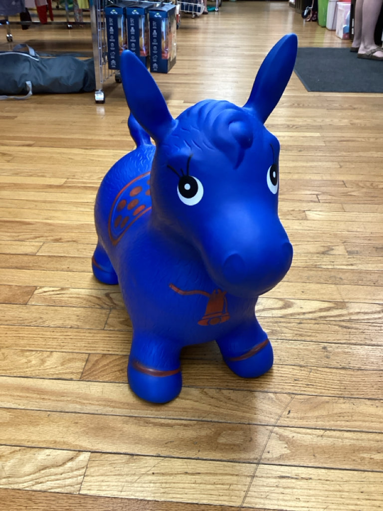 Apple Round Blue Inflatable Ride-on Bouncy Horse