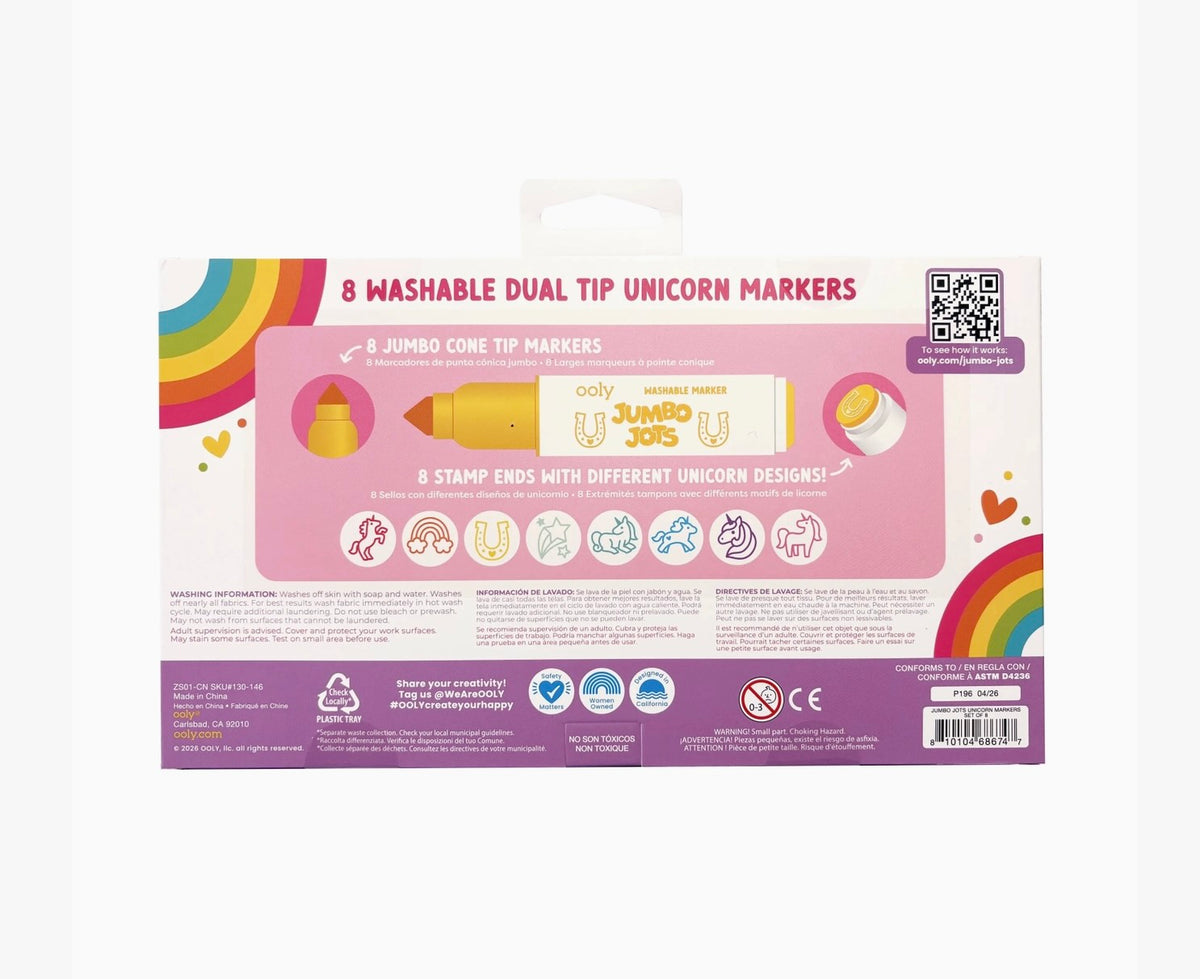 Ooly - Jumbo Jots Dual Tip Markers (Unicorn)