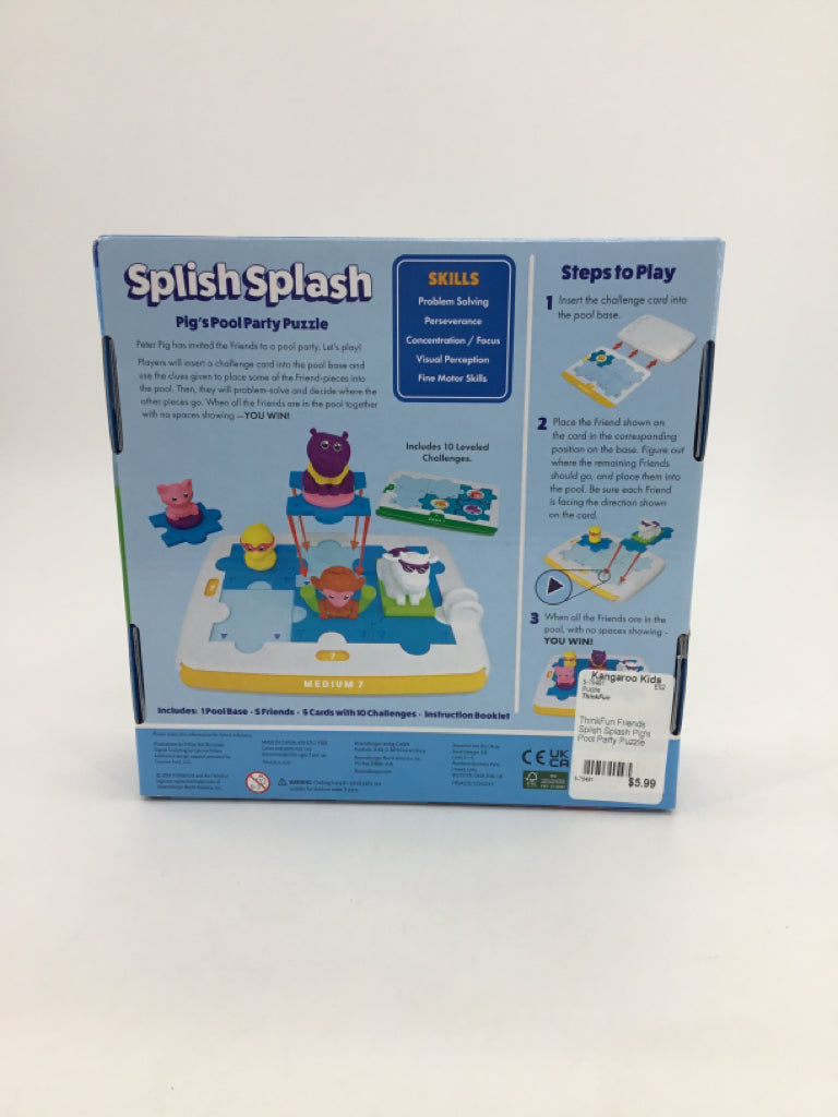 ThinkFun Friends Splish Splash Pig's Pool Party Puzzle