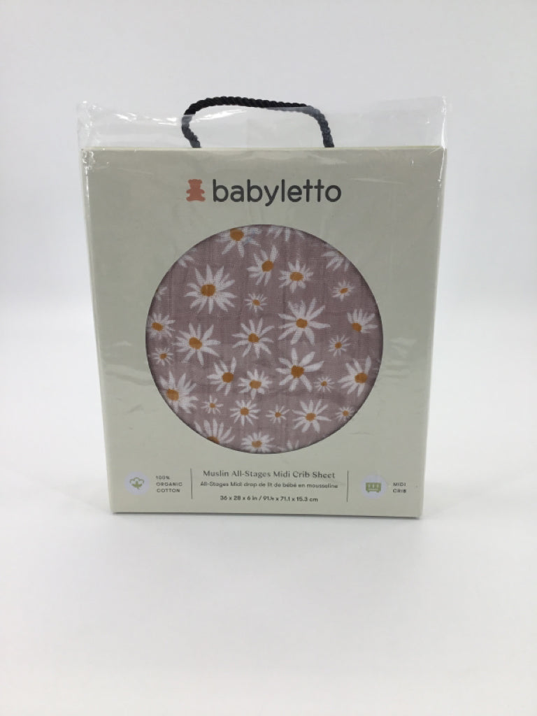 Babyletto Mauve Floral Muslin Crib Sheet