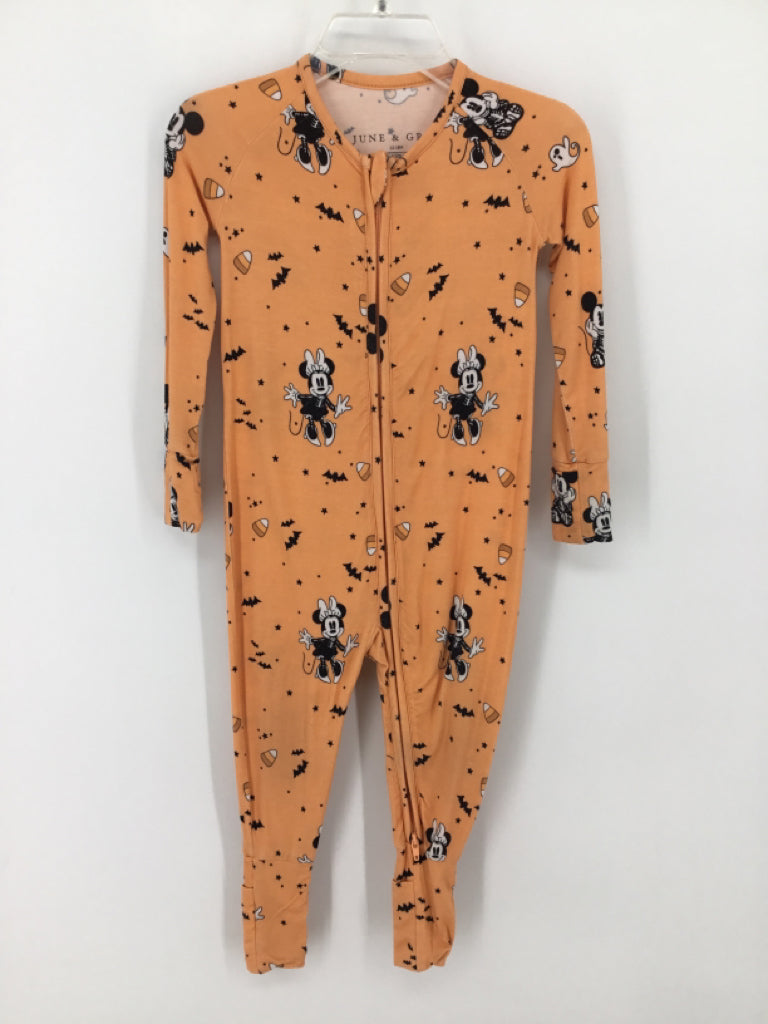 June & Grey + Disney Child Size 12-18 Months Orange Halloween Pajamas