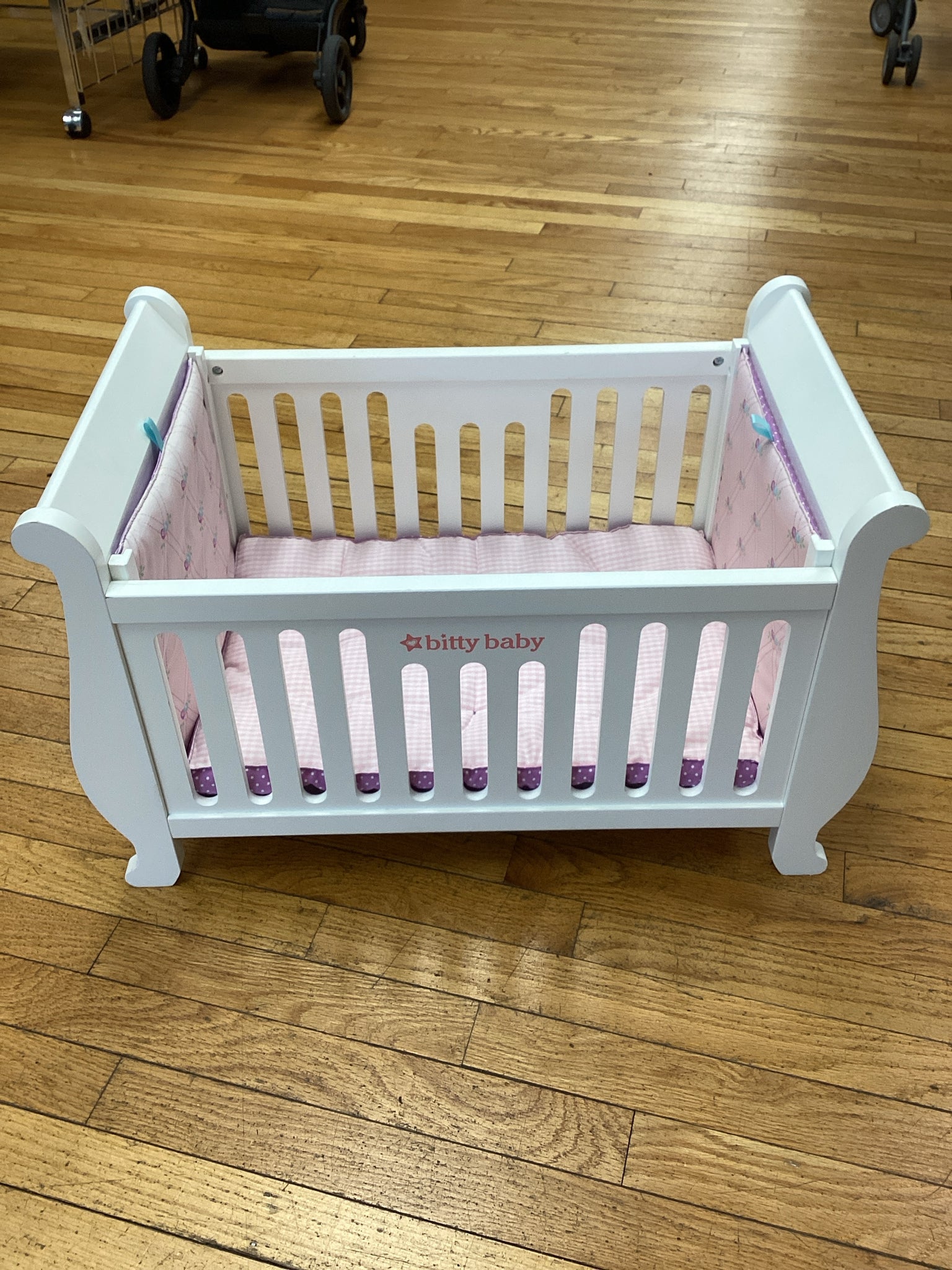 American Girl Bitty Baby Sweet Dreams White Wood Sleigh Crib