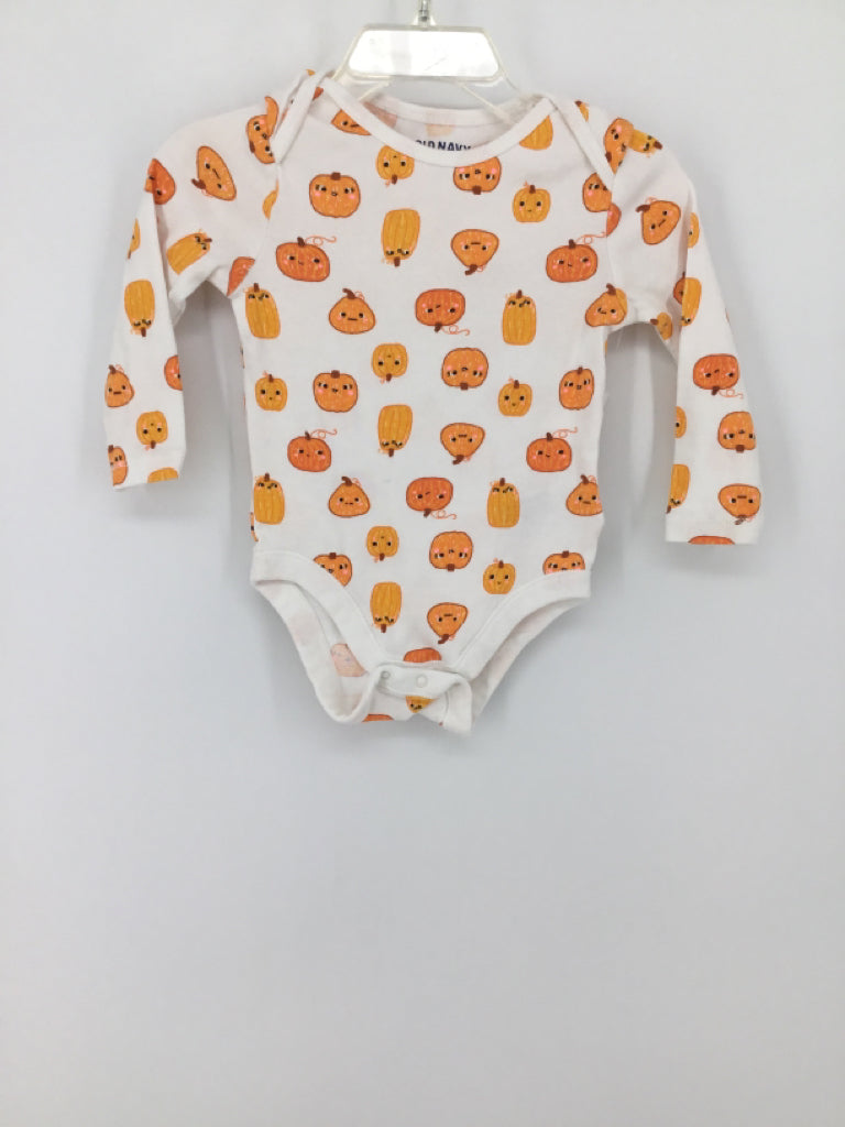 Old Navy Child Size 12-18 Months Orange Halloween Onesie
