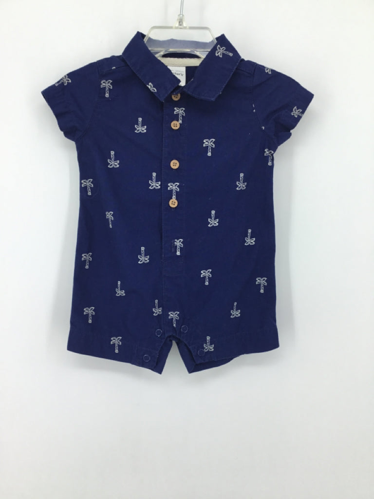 Carter's Child Size 3 Months Blue Print Outfit - boys