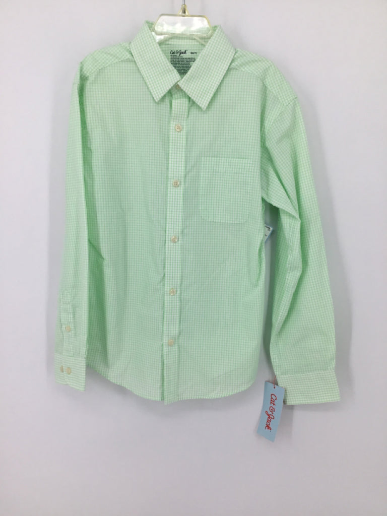 Cat & Jack Child Size 6 Green Checkered Shirt - boys