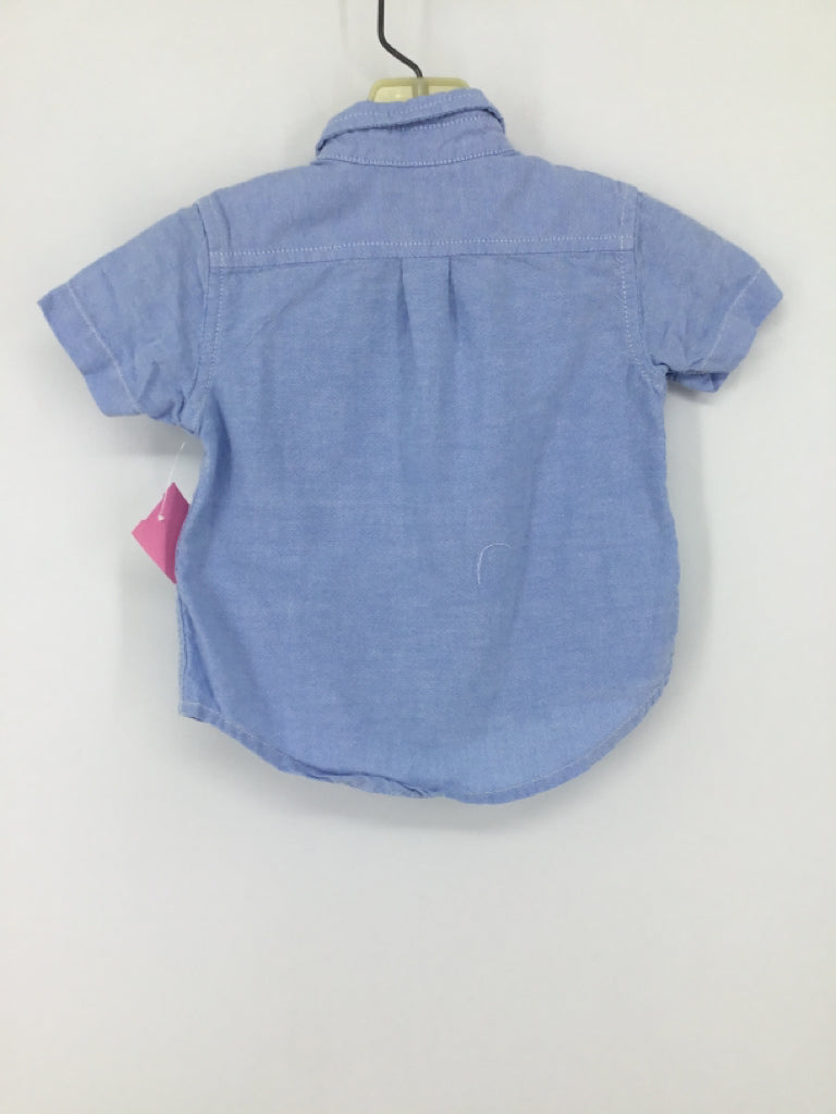 Childrens Place Child Size 6-9 Months Blue Solid Shirt - boys