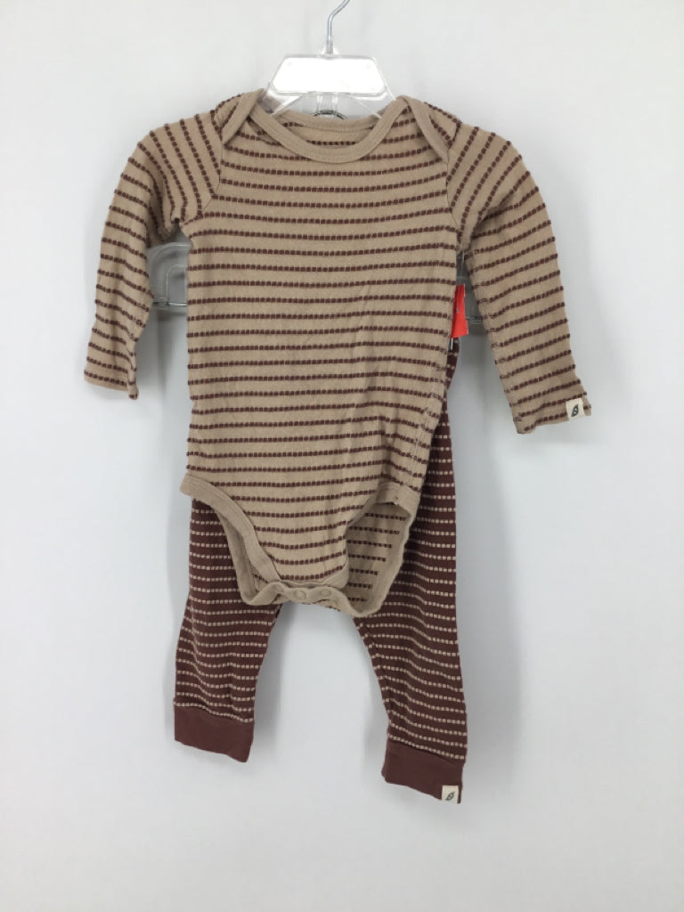 Easy Peasy Child Size 12 Months Tan Stripe Outfit - boys