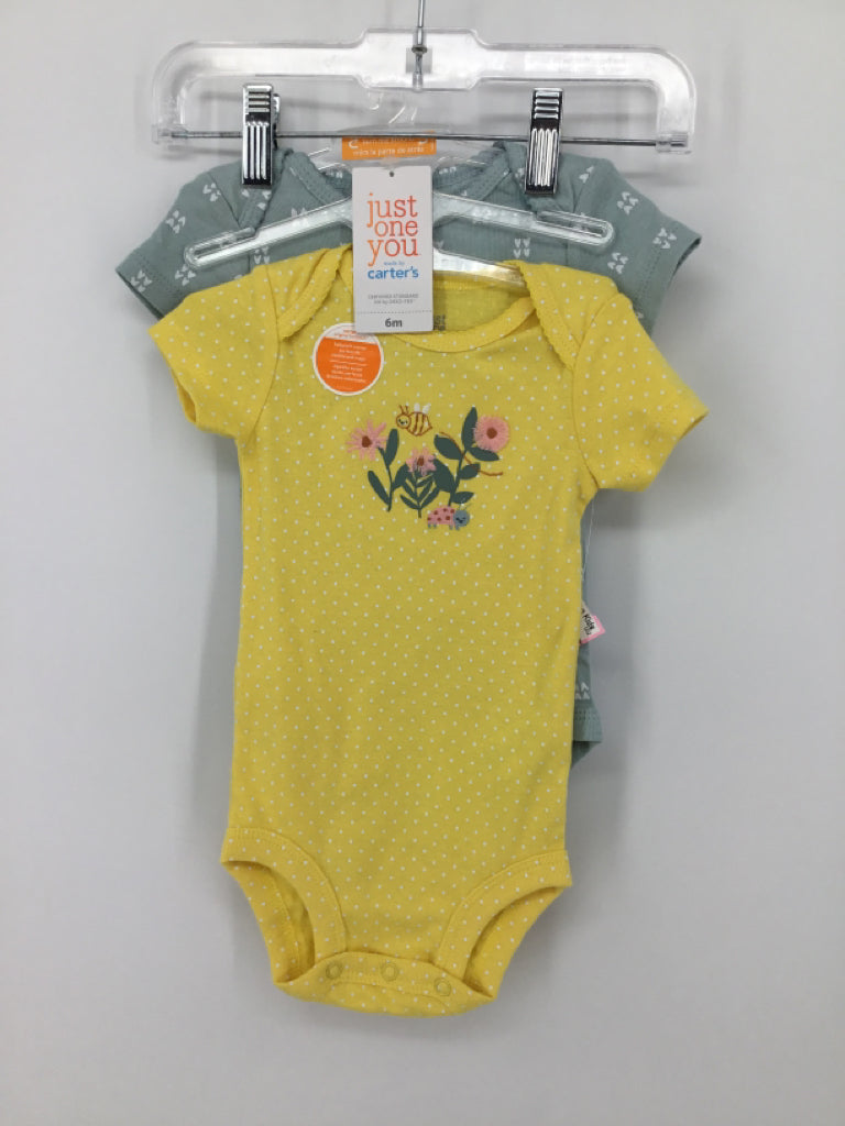 Just One You Made by Carters Child Size 6 Months Yellow Onesie