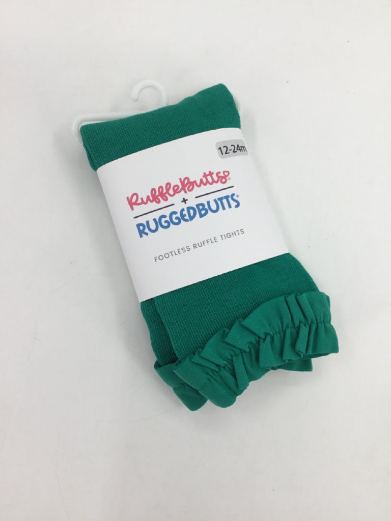 Ruffle Butts Child Size 12-24 Months Green Tights - girls