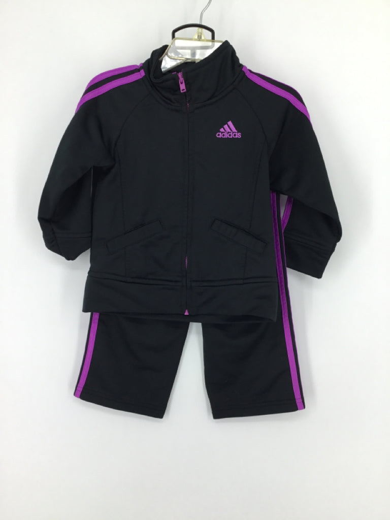 Adidas Child Size 18 Months Black Outfit - girls