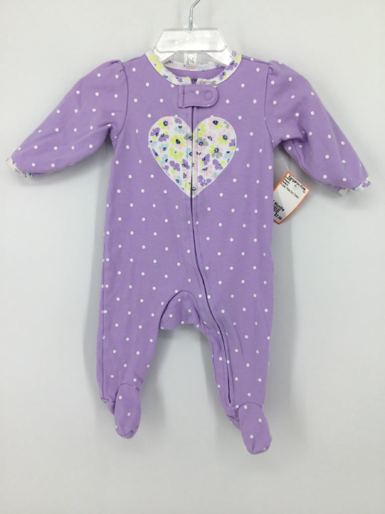 Carter's Child Size 3 Months Purple Sleepers