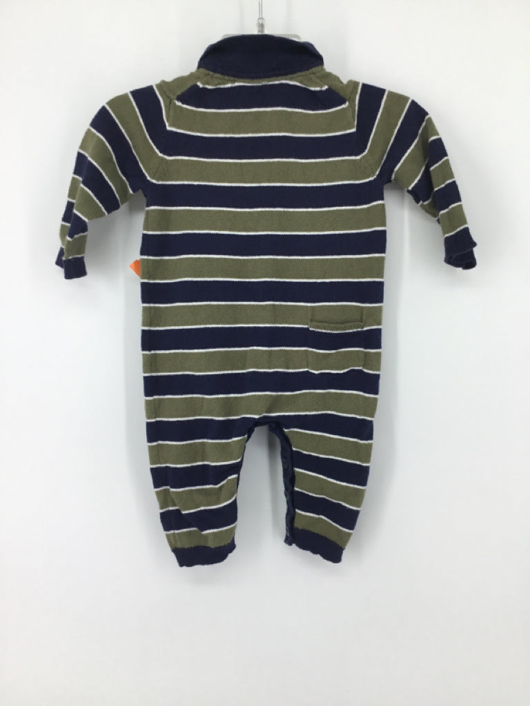 Janie and Jack Child Size 0-3 Months Navy Stripe Outfit - boys