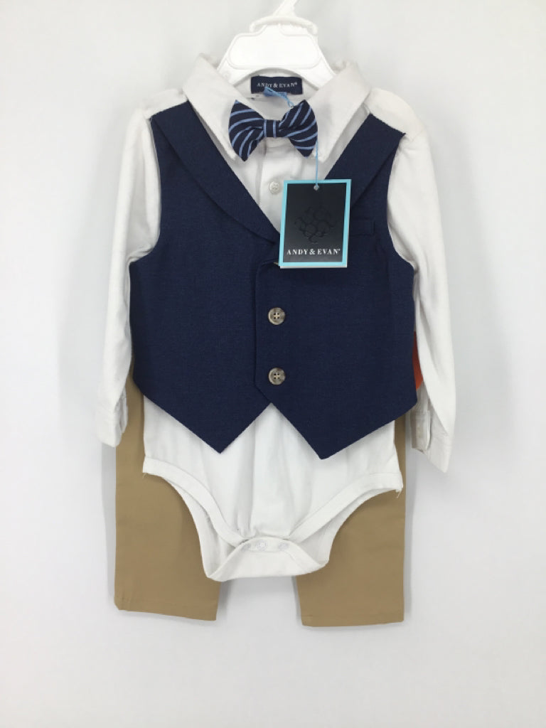 Andy & Evan Child Size 12-18 Months Navy Solid Outfit - boys