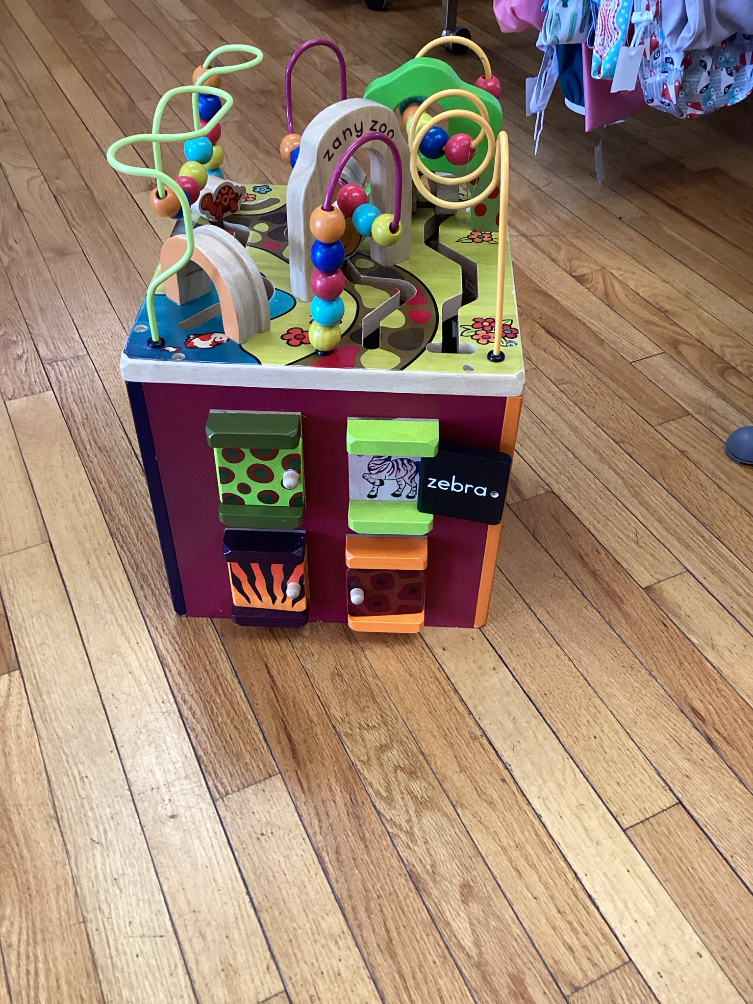 B. toys Wooden Activity Cube - Zany Zoo