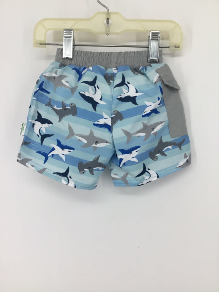 Green Sprouts Child Size 6 Months Blue Sharks Swimwear - boys