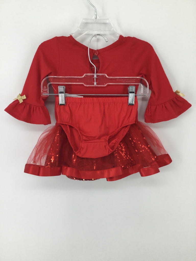 Rare Editions Child Size 3-6 Months Red Christmas Dress