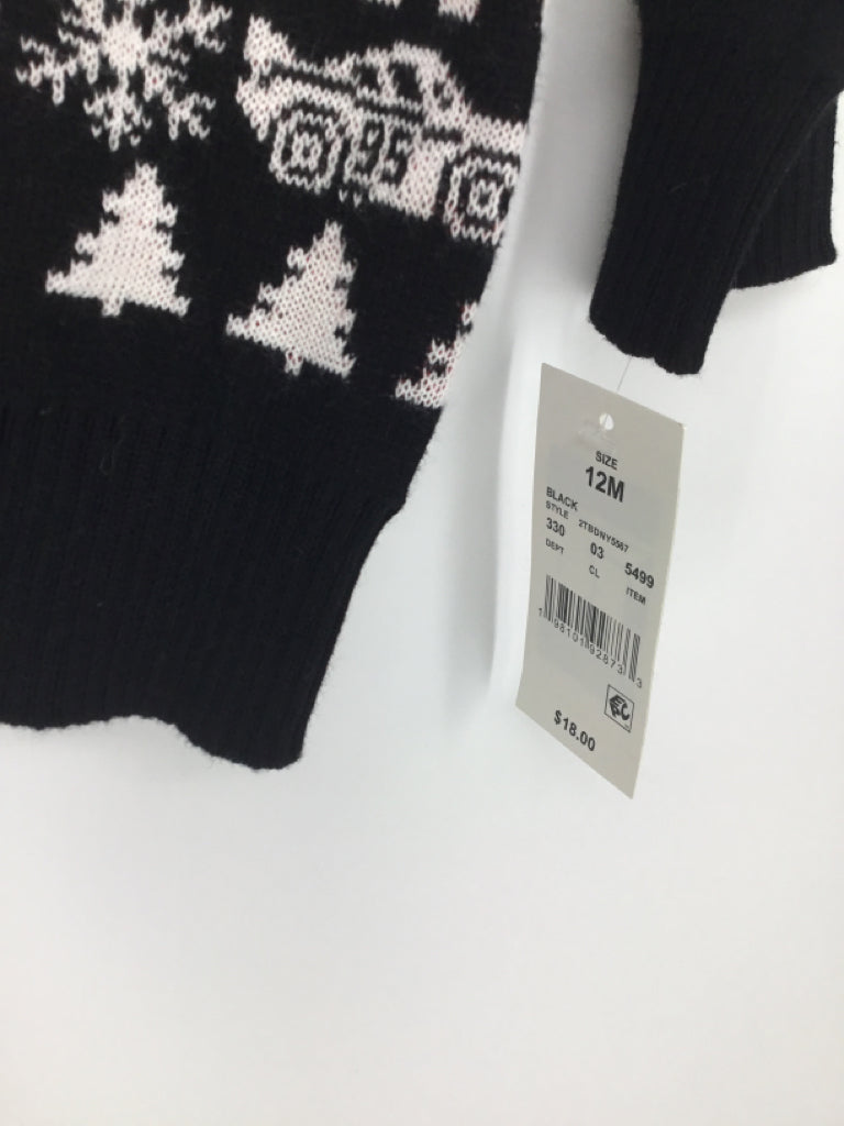 Disney Child Size 12 Months Black Christmas Sweater