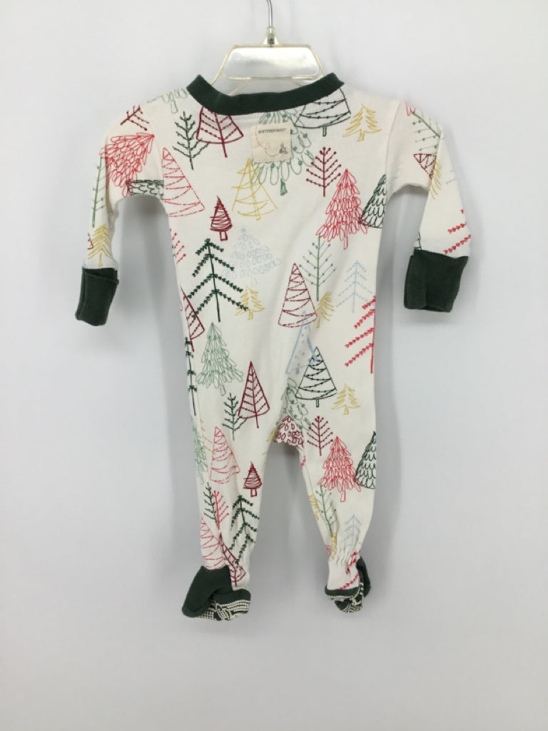 Burt's Bees Baby Child Size 0-3 Months Green Christmas Sleeper