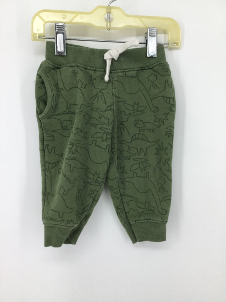 Carter's Child Size 9 Months Green Dinosaur Sweatpants - boys