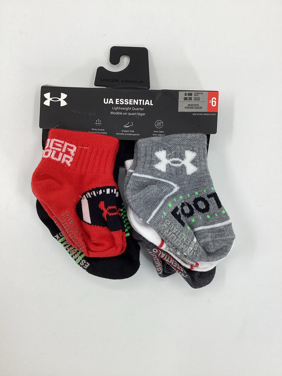 Under Armour Child Size 0-6 Months Multi-Color Print Socks - boys