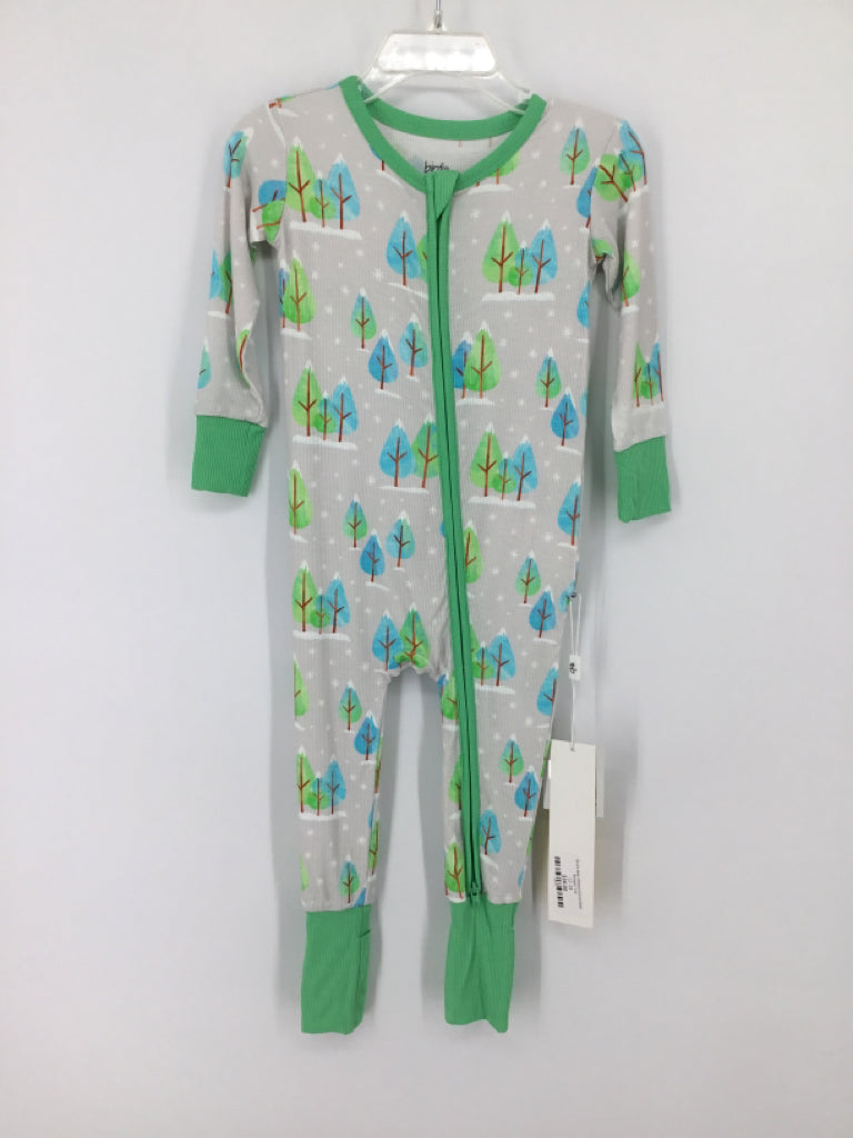 Birdie Bean Child Size 12-18 Months Green Print Pajamas - boys